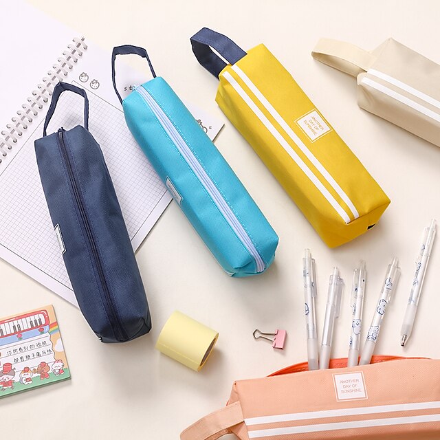 Consumer Electronics Stationery | Pencil Case Pen Pouch Marker Bag Creative Wear-Resistant With Zipper Canvas for School Student