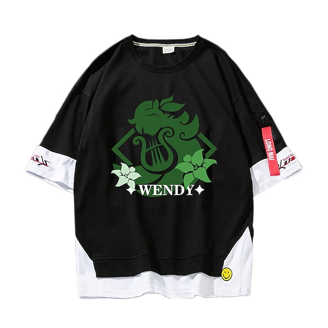 Toys & Hobbies Cosplay & Costumes | Inspired by Genshin Impact Venti T-shirt Cartoon 100% Polyester Anime Harajuku Graphic Kawai