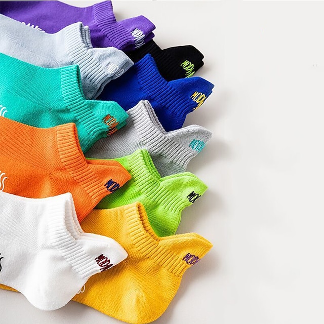  10 par herre sokker flerfarge sokker fritidssokker tynn sport behagelig