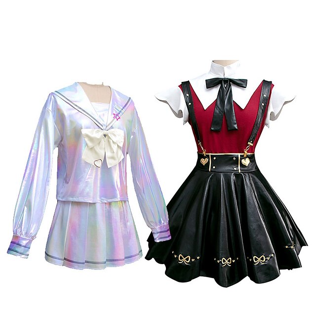  Inspired by Needy Girl Overdose Raincandy Video Game Cosplay Costumes Cosplay Suits Geometric / Fashion Cravat Top Skirt Costumes