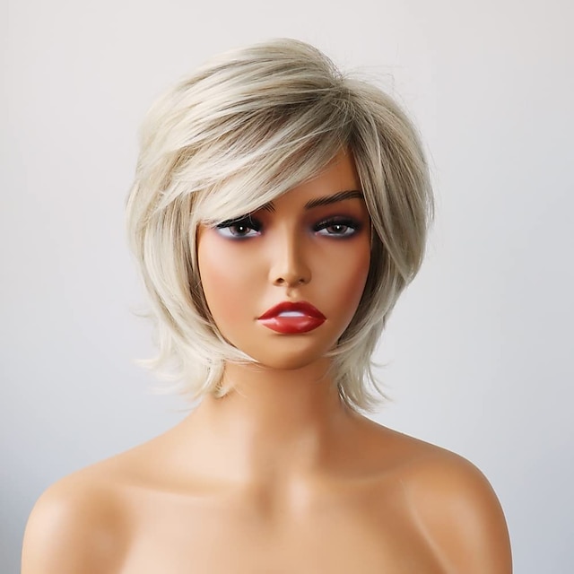  coupe de lutin perruques perruques courtes pour les femmes blanches pixie perruques perruque pour les femmes blanches coupes de lutin perruques pour les femmes âgées plein cheveux bouclés pour tous