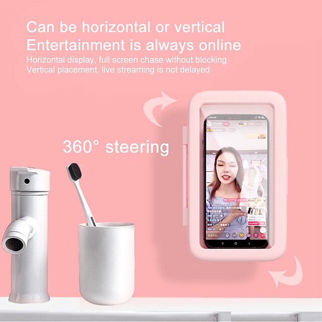 Phones & Accessories Phone Mounts & Holders | High-sensitive Touch Screen Shower Phone Holder 360 Rotatable Waterproof Oceavity 