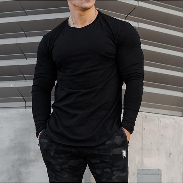 Man's Cotton T-Shirt Fashion Casual Comfy Crewneck Tops Basic Tee 