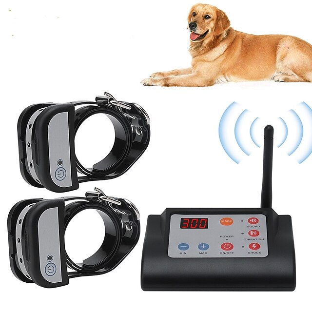 Clôture électrique sans fil pour chien 2 en 1& collier de dressage de chien colliers de dressage Clôture électrique sans fil pour chien 2 en 1& collier de dressage de chien colliers de dressage