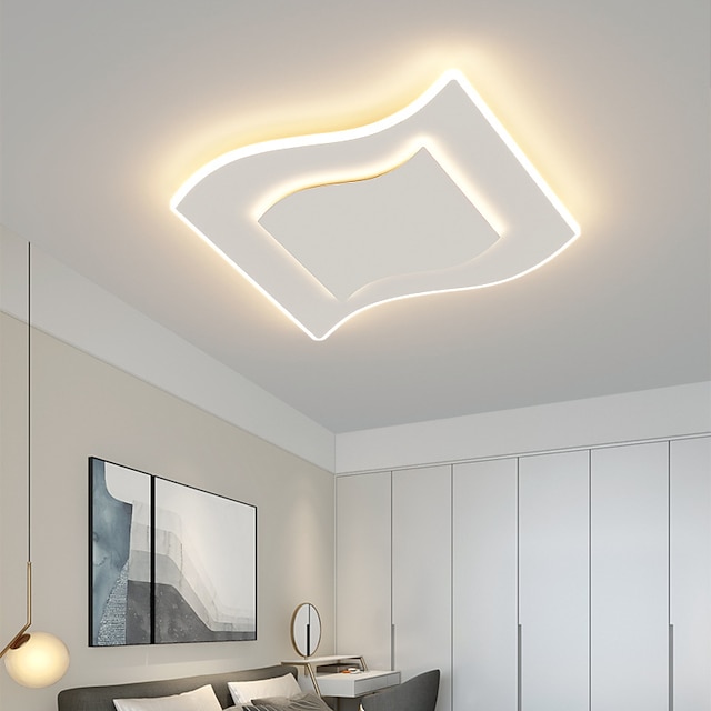 Lights & Lighting Pendant Lights | 40/50 cm Modern LED Ceiling Light Square Geometric Shape Home Creative Living Room Warm Room 