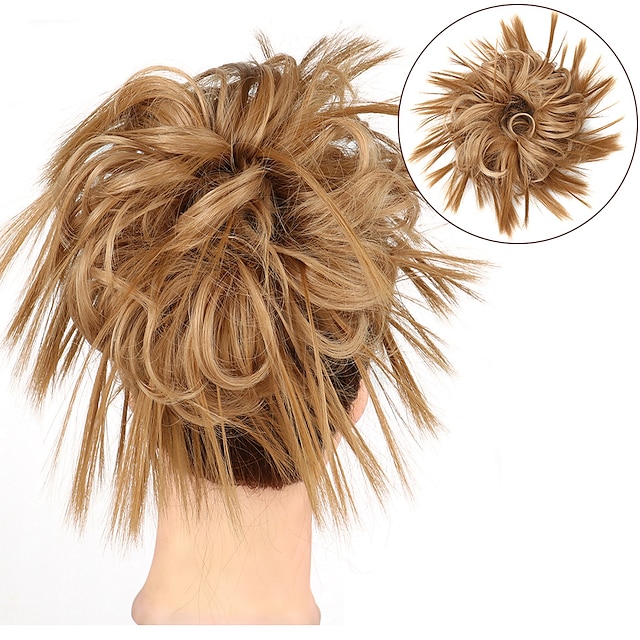 Beauty & Hair Wigs & Hair Pieces | Messy Bun Hair Piece Hair Scrunchie Fluffy Tousled Updo Hairpieces Synthetic Hair Bun Extensi