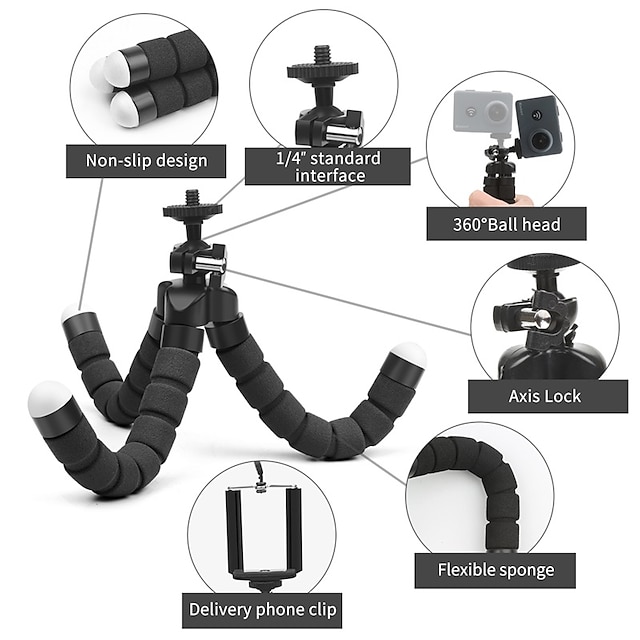  Phone Tripod Moblie Phone Clip Bracket Holder Mount Tripod  Stand for Smartphone Camera Tripod Stand Adapter