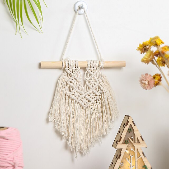 Home & Garden Home Decor | Hand Woven Tassel Small Tapestry Cotton Thread Hanging Decoration Living Room Bedroom Bohemian Decora