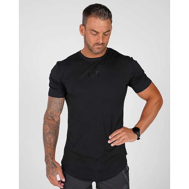 Sports & Outdoors Running, Jogging & Walking | Mens Running Shirt Tee Tshirt Top Athletic Athleisure Summer Spandex Breathable Q