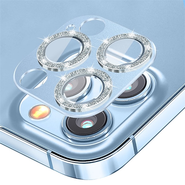  [2 Pack] Cameralensbeschermer Voor Apple iPhone 15 Pro Max Plus iPhone 14 Pro Max iPhone 13 Pro Max Gehard Glas 9H-hardheid Diamant Glitterglans Krasbestendig