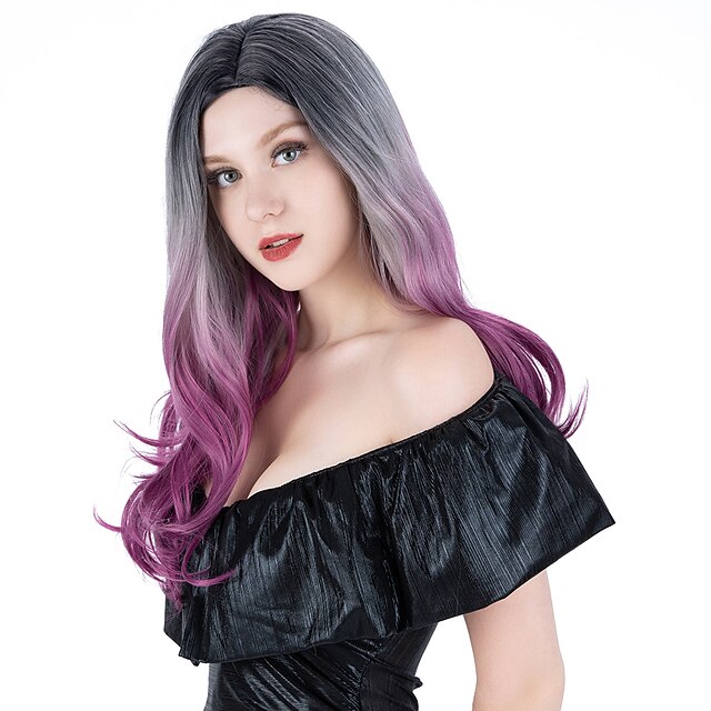 Beauty & Hair Wigs & Hair Pieces | Noble Hair Synthetic Wig Body Wave Wavy Middle Part Deep Parting Wig Long 18 inch 10 inch Pin