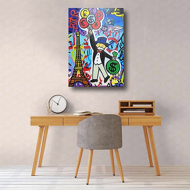 Home & Garden Wall Art | Oil Painting Hand Painted Vertical Abstract People Contemporary Modern Stretched Canvas - KT63557