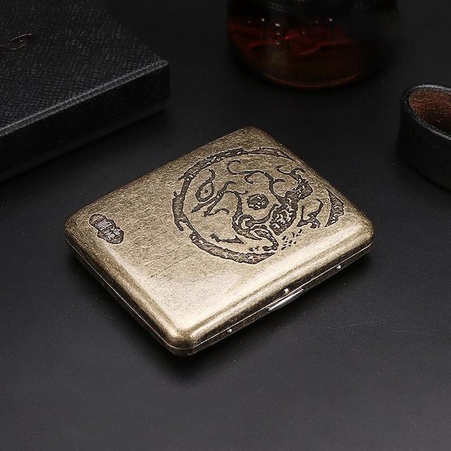 Home & Garden Home Decor | 20 Sticks of Cigarette Case with Both Sides Open to Support Generation of Bronze Condensed Flower Met