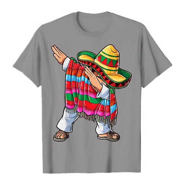 Toys & Hobbies Cosplay & Costumes | Inspired by Cinco de Mayo Fiesta Dabbing Mexican Poncho T-shirt Gym Top 100% Polyester Patte