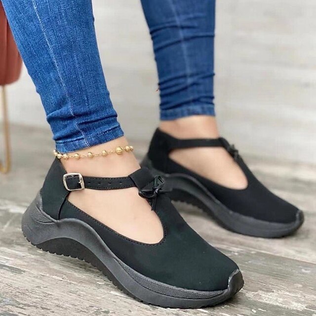  Women's Slip-Ons Loafers Daily Plus Size Summer Flat Heel Round Toe Sporty Casual Synthetics Loafer Solid Colored Black Rosy Pink Red