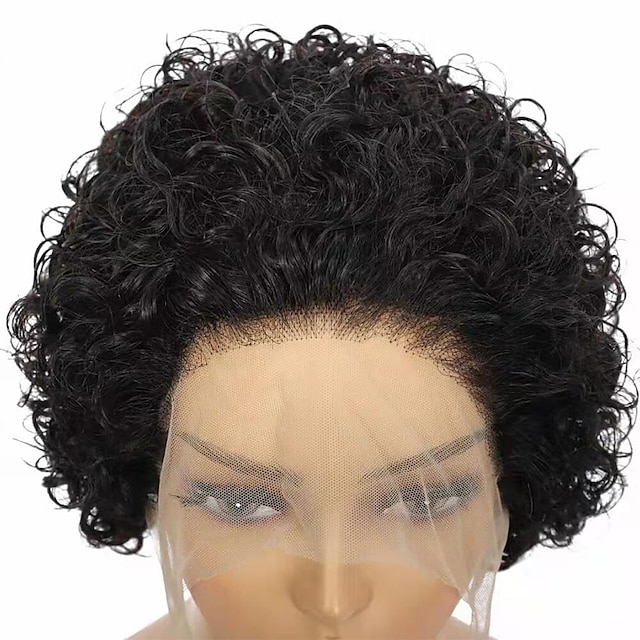 Beauty & Hair Wigs & Hair Pieces | Cheap Human Hair Lace Front Wig Transparent 13X1 Lace Front Wig For Women Brazilian Pixie Cut