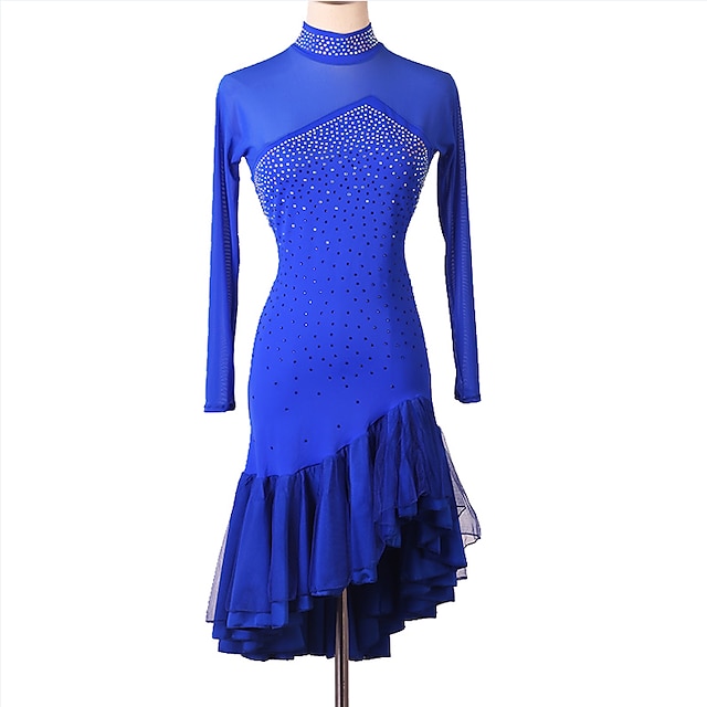 Dance Salsa Latin Dance Dress Crystals / Rhinestones Women‘s ...