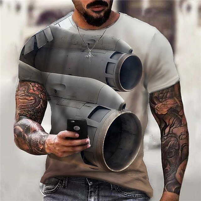 Mens Clothing Mens Tees & Tank Tops | Mens Unisex T shirt Tee 3D Print Graphic Prints Machine Crew Neck Street Daily Print Short