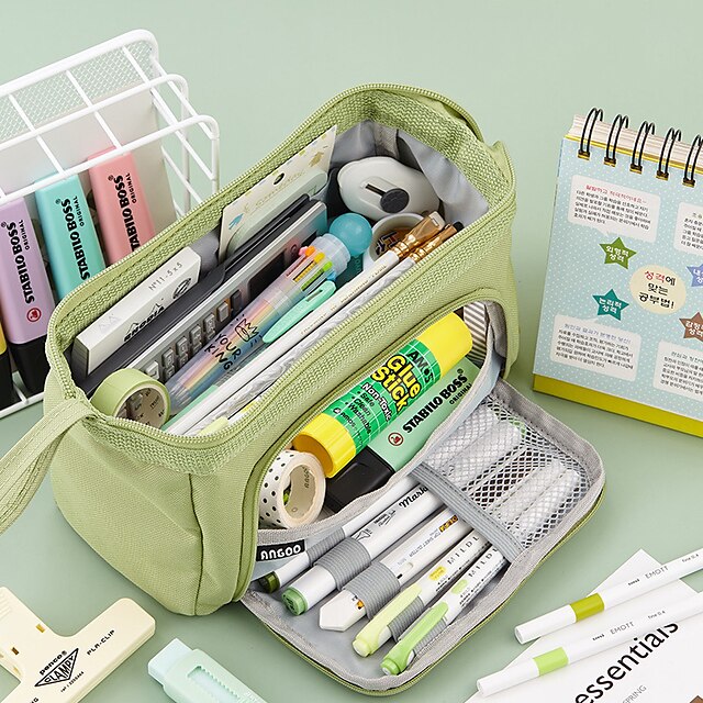 Consumer Electronics Stationery | Pencil Case Pen Pouch Marker Bag Wear-Resistant Multifunction With Zipper Canvas for School Of