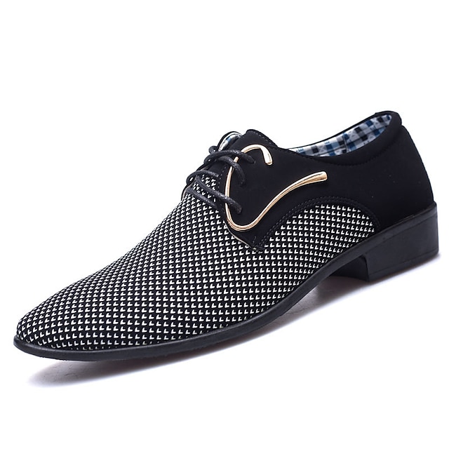  Hombre Oxfords Zapatos Confort Negocios Clásico Británico Exterior Diario PU Blanco Azul Verano Primavera