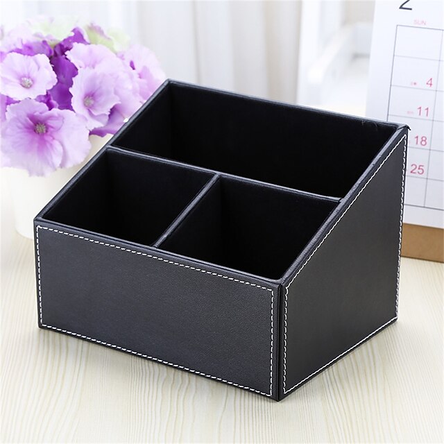 Consumer Electronics Stationery | Pen Holder Cup Multifunction Big Capacity PU Leather for Office Men Home - FQ81887