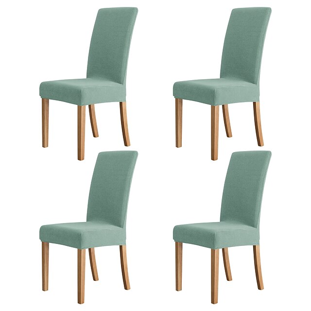 4 Pcs Water Rissistant Dining Chair Covers Stretch Chair Cover Jacquard Spandex Chair Protector