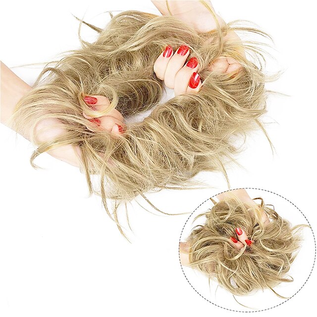 Beauty & Hair Wigs & Hair Pieces | Messy Bun Hair Piece Hair Scrunchie Fluffy Tousled Updo Hairpieces Synthetic Hair Bun Extensi