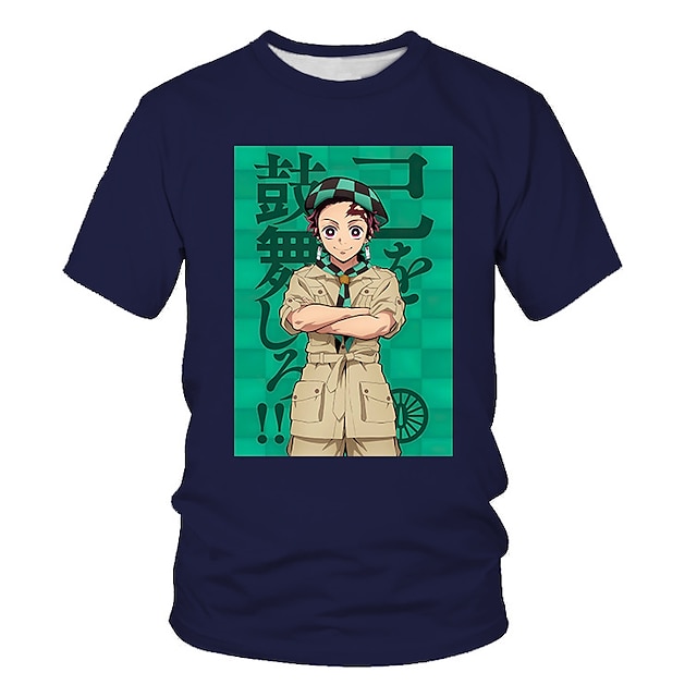 Toys & Hobbies Cosplay & Costumes | Inspired by Demon Slayer: Kimetsu no Yaiba Kamado Tanjiro T-shirt Anime 100% Polyester Anime