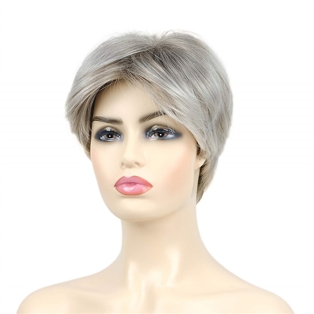 Beauty & Hair Wigs & Hair Pieces | Short Layered Wigs Pixie Cut Hair 6 Inches Natural Straight Synthetic Hair Full Wig for Daily