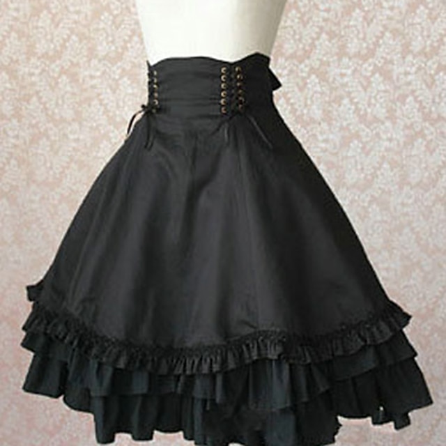  Lolita Édes Lolita vakációs ruha Hercegnő ruha Női Japán Cosplay jelmezek Fekete Tömör szín / Ruha