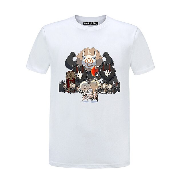 Toys & Hobbies Cosplay & Costumes | Inspired by Genshin Impact Hilichurl Traveler T-shirt Cartoon 100% Polyester Anime Harajuku 