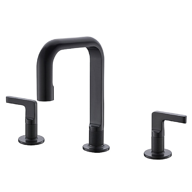  Weit verbreiteter 2-Griff-Waschbeckenhahn mit Wasserhahn-Zufuhrschläuchen Gold / Gun Metal-Grau-Waschbecken-Mischbatterien