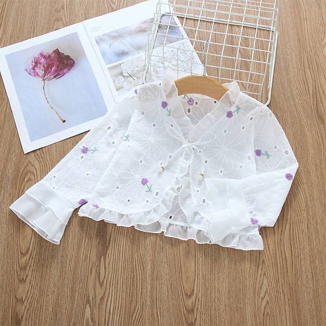 Baby & Kids Girls Clothing | Kids Girls Coat Long Sleeve Light Purple Pink Floral Lace Spring Summer Active Street 2-6 Years - U