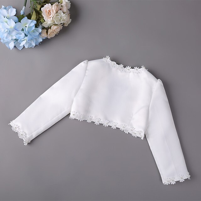 Baby & Kids Girls Clothing | Kids Girls Coat Long Sleeve White pearl White Embroidered Spring Summer Cute Party 3-12 Years / Sho