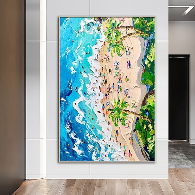 Home & Garden Wall Art | Oil Painting Hand Painted Vertical Abstract Landscape Modern Rolled Canvas (No Frame) - ZD38256