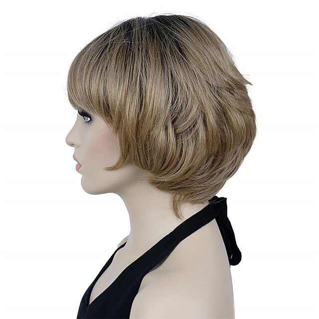 Beauty & Hair Wigs & Hair Pieces | Straight Short Bob Hair Ombre Hair Cute Central Heat Resistant Synthetic Wigs - AI24575