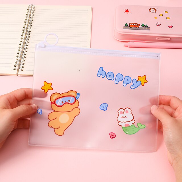 Consumer Electronics Stationery | Pencil Case Pen Pouch Marker Bag Transparent Lightweight Multifunction PVC for School Student 