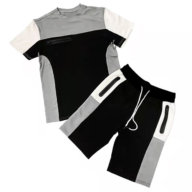 Sports & Outdoors Running, Jogging & Walking | Mens 2 Piece Tracksuit Sweatsuit Casual Athleisure 2pcs Summer High Waist Breatha