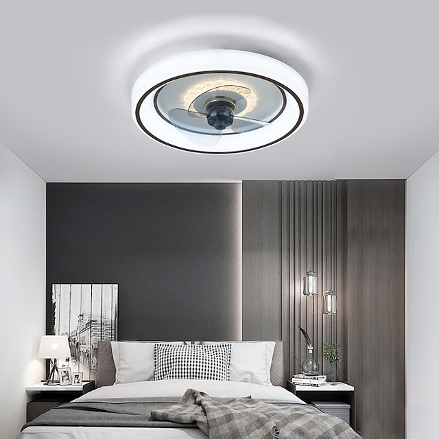 48 cm led ventilateur de plafond lumière ventilateur de plafond métal finitions peintes moderne 220-240v