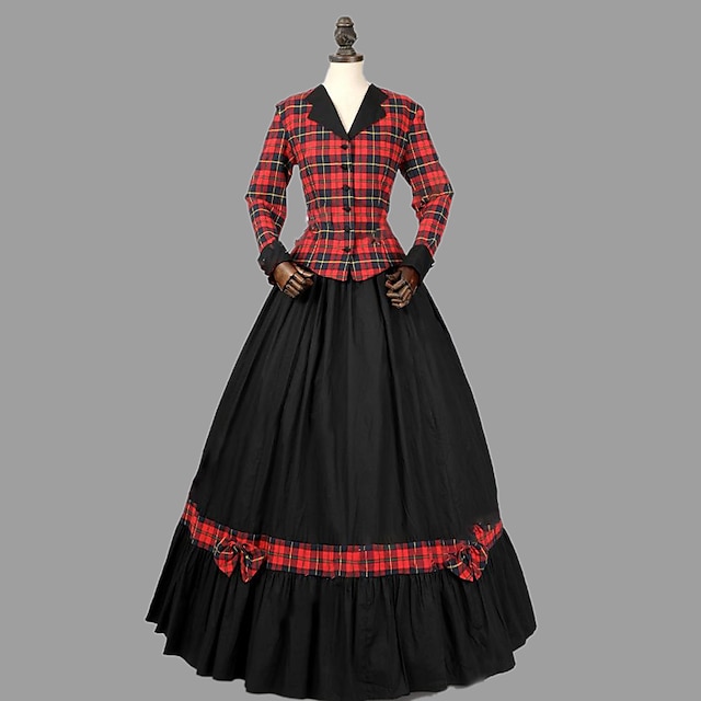  Retro vintage Rococo 18de eeuw Vintage Jurk Jurken Gala jurk Grote maten Dames Maskerade Feest Casual / Dagelijks Kleding