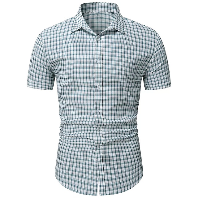 Mens Clothing Mens Shirts | Mens Shirt Polka Dot Turndown Street Casual Button-Down Short Sleeve Tops Casual Fashion Breathable 