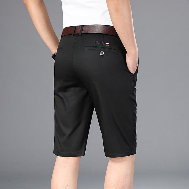 

Men's Stylish Casual / Sporty Chino Shorts Zipper Pocket Short Pants Sports Outdoor Daily Micro-elastic Solid Color Cotton Blend Comfort Breathable Mid Waist Black Light Brown Khaki Deep Blue Light