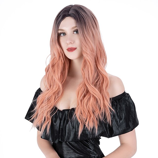 Beauty & Hair Wigs & Hair Pieces | Noble Hair Synthetic Wig Body Wave Wavy Middle Part Deep Parting Wig Long 18 inch 10 inch Pin