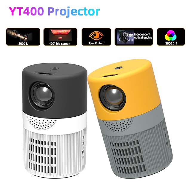  HODIENG LED Projector Built-in speaker Mini Handheld Pocket Portable Video Projector for Home Theater 1080P (1920x1080) 40 lm Other Compatible with TV Stick HDMI USB TF VGA