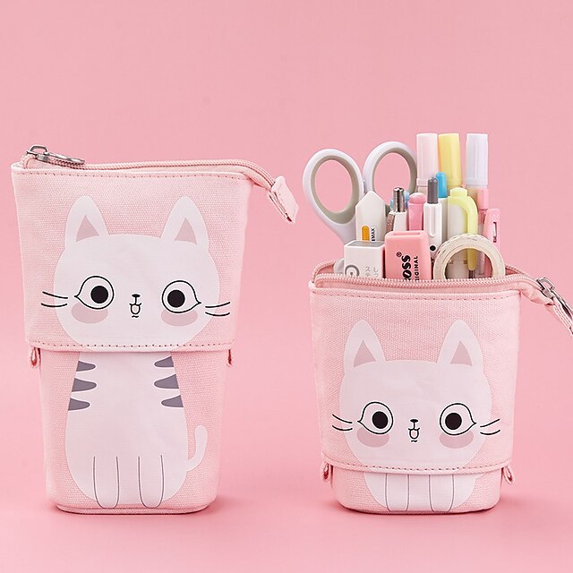 Consumer Electronics Stationery | Pencil Case Pen Pouch Marker Bag Cartoon Wear-Resistant Multifunction Canvas for School Office