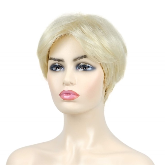 Beauty & Hair Wigs & Hair Pieces | Short Layered Wigs Pixie Cut Hair 6 Inches Natural Straight Synthetic Hair Full Wig for Daily