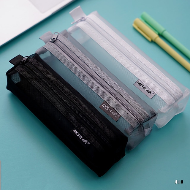 Consumer Electronics Stationery | Pencil Pouch Slim Lightweight With Zipper Nylon for School Office Student - OI67952