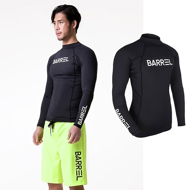 Sports & Outdoors Surfing, Diving & Snorkeling | Mens Rash Guard UPF50+ Breathable Quick Dry Long Sleeve Sun Shirt Swim Shirt Sw