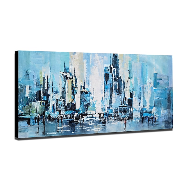 Home & Garden Wall Art | Oil Painting Hand Painted Horizontal Landscape Architecture Modern Rolled Canvas (No Frame) - UR13334