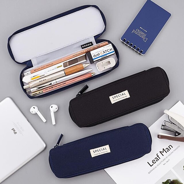 Consumer Electronics Stationery | Pencil Cases Wear-Resistant Multifunction With Zipper Canvas for School Office Student - SP006